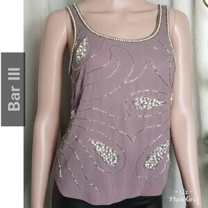 Bar III | Mauve Beaded Tank Top